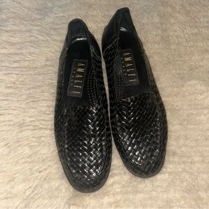 Amalfi Gastone black woven leather loafer sz 5 1/2B